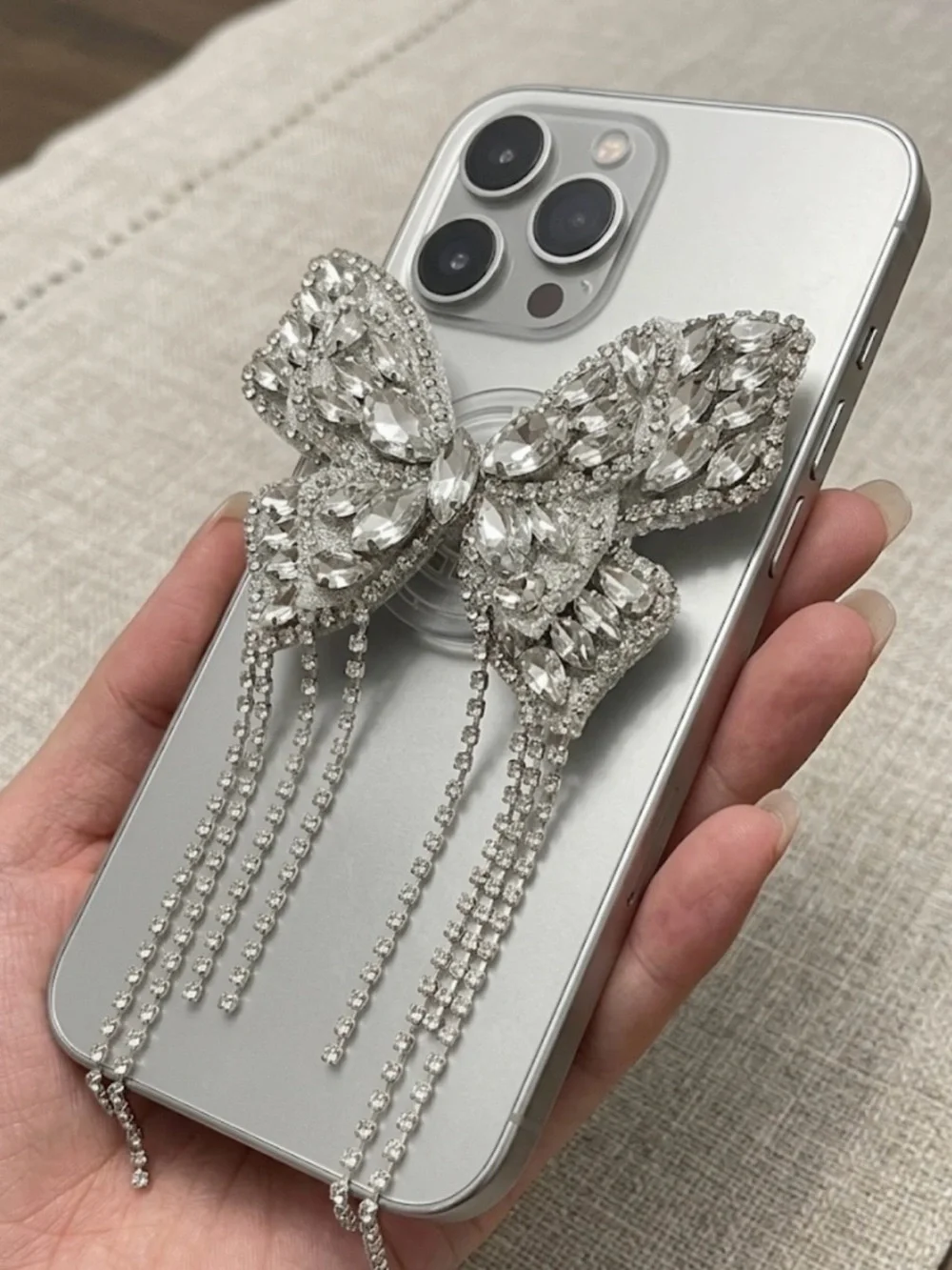 🦋 Crystal Embellished Pop Grip Butterfly Phone Holder 🦋